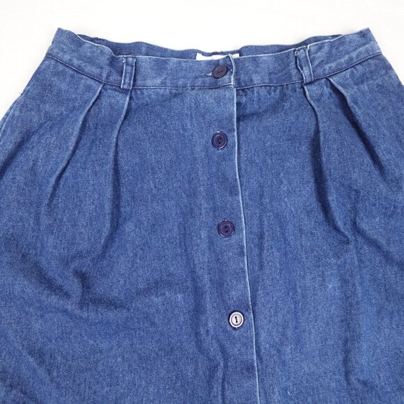 Vintage Tabi International Jean Skirt Womens 16 Maxi Pleated 100% Cotton Denim - Picture 3 of 11